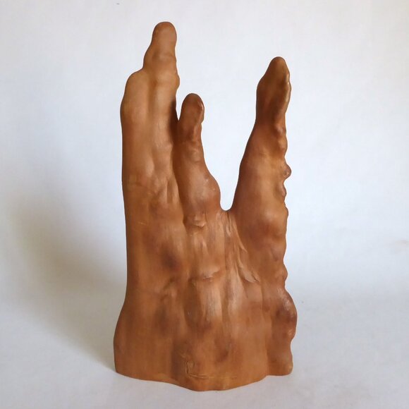 VINTAGE 12” NATURAL CYRESS KNEE WOOD ART SCULPTURE DECORATION - Picture 1 of 7
